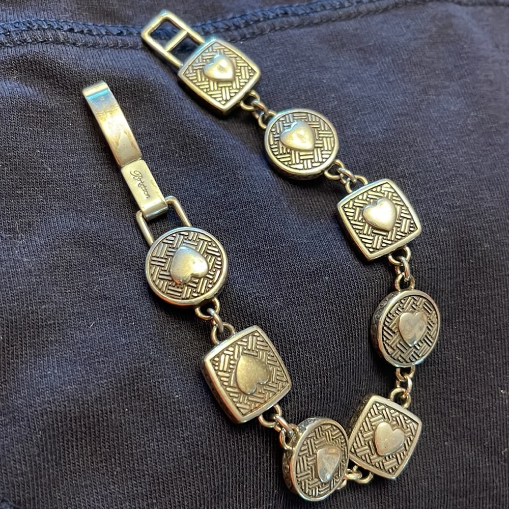 Brighton Heiress Reversible Crystal Gold Silver Hearts Bracelet - Picture 2 of 6